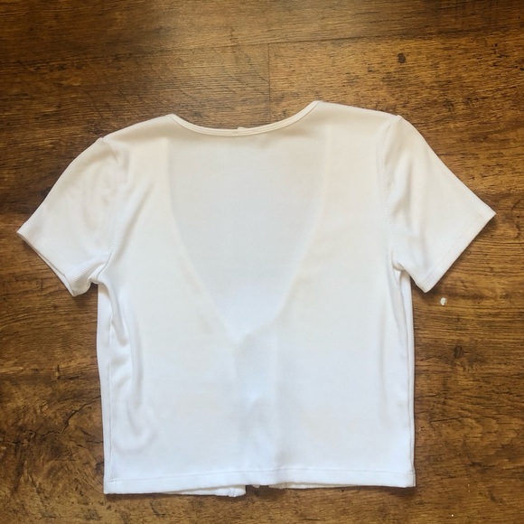 ARITZIA Wilfred Free: Tie-Front T-Shirt, White - Picture 2 of 3